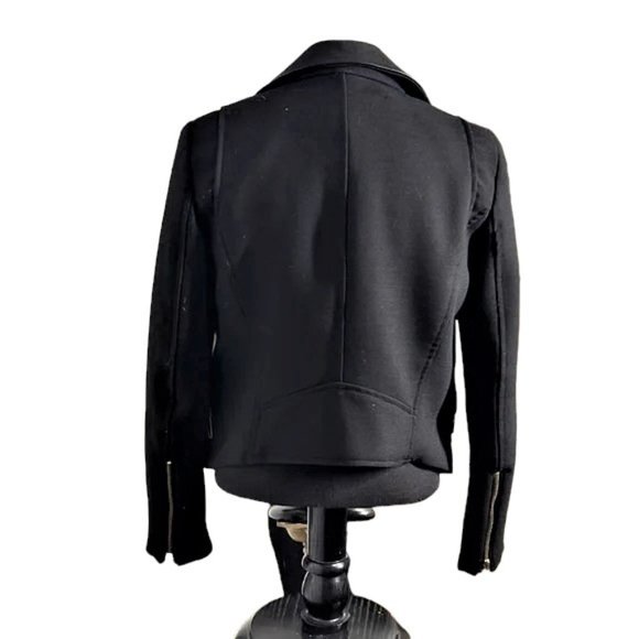 (70% OFF) EUC Zara Genuine Leather Trim BLACK Moto jacket MEDIUM MSRP: $228 - Picture 2 of 6